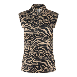 Pure Golf Ladies Bay Sleeveless Polo Shirt - Sand Safari