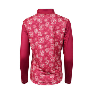 Pure Golf Sienna Long Sleeve Zip Neck Top - Garnet Berry