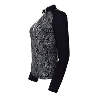 Pure Golf Sienna Long Sleeve Zip Neck Top - Mono Snake
