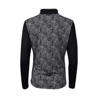 Pure Golf Sienna Long Sleeve Zip Neck Top - Mono Snake