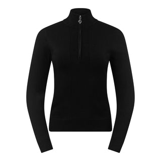 Brace Black Super Soft Lined Quarter Zip Golf Jumper - Pure Golf