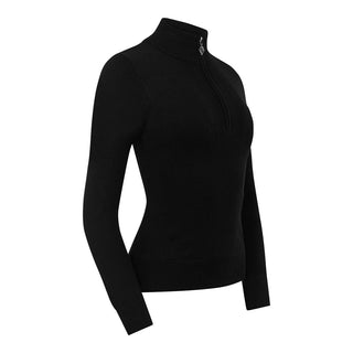 Brace Black Super Soft Lined Quarter Zip Golf Jumper - Pure Golf