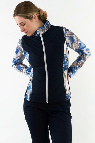 Pure Golf Amber Quilted Gilet  - Stone Canvas collection - Navy