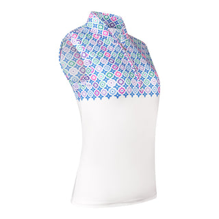 Pure Golf Truth Sleeveless Golf Polo Shirt - Geo Flower