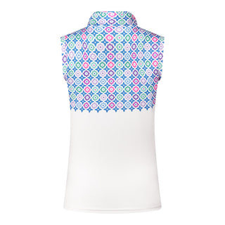 Pure Golf Truth Sleeveless Golf Polo Shirt - Geo Flower