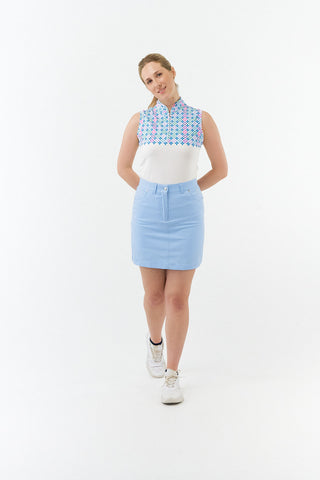 Pure Golf Truth Sleeveless Golf Polo Shirt - Geo Flower