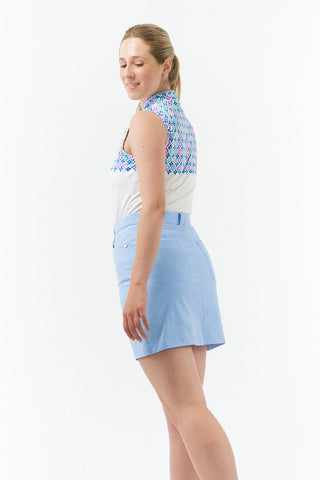 Pure Golf Truth Sleeveless Golf Polo Shirt - Geo Flower