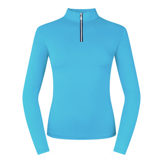 Pure Golf Tranquility Quarter Zip Top - Tourmaline Blue