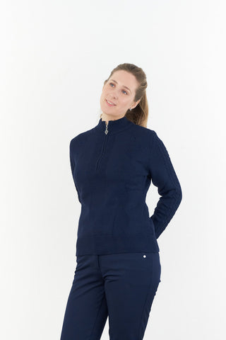 Pure Golf Sorrell  Lined Quarter Zip Ladies Golf  Jumper - Navy