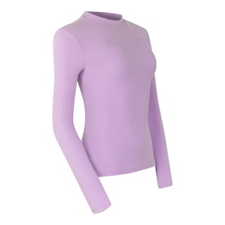 Pure Golf Fern Super Soft Mock Neck Base Layer Top - Lilac