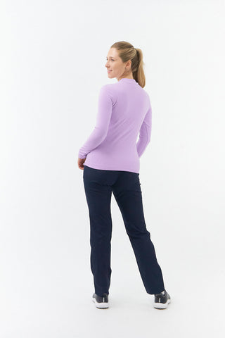 Pure Golf Fern Super Soft Mock Neck Base Layer Top - Lilac