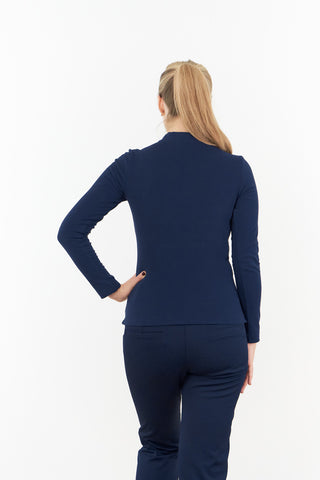 Pure Golf Fern Super Soft Mock Neck Base layer top- Navy