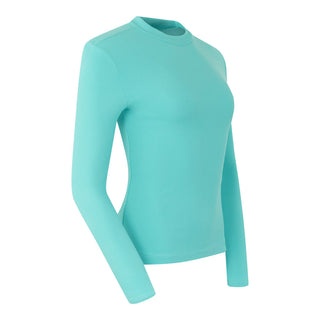 Pure Golf Fern Super Soft Mock Neck Base Layer Top - Ocean Blue
