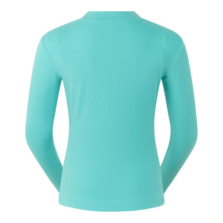 Pure Golf Fern Super Soft Mock Neck Base Layer Top - Ocean Blue