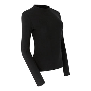 Pure Golf Fern Super Soft Mock Neck Base layer Top- Black