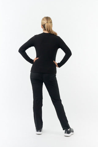 Pure Golf Fern Super Soft Mock Neck Base layer Top- Black