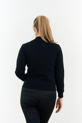 Pure Golf Blair Full Zip Lined Womens Golf Cardigan - Black