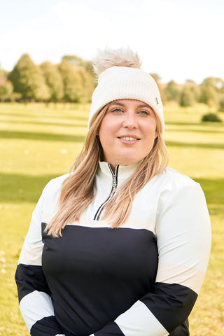 Pure Golf Luna Quarter Zip Womens Golf Top - Champagne