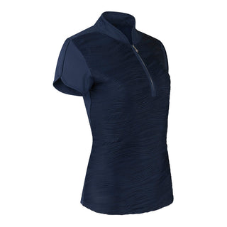 Pure Golf Cove Ladies Cap Sleeve Polo Shirt - Navy