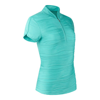 Pure Golf Cove Ladies Cap Sleeve Polo Shirt - Ocean Blue