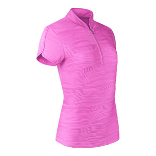 Pure Golf Cove Ladies Cap Sleeve Polo Shirt - Azalea