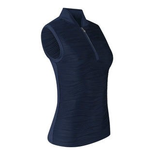 Pure Golf Cove Ladies Sleeveless Golf Polo Shirt - Navy