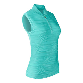 Pure Golf Cove Ladies Sleeveless Polo Shirt - Ocean Blue