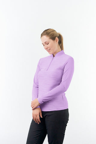 Pure Golf Cove Long Sleeve Zip Top - Lilac