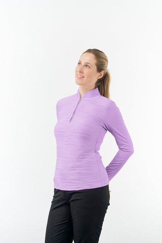 Pure Golf Cove Long Sleeve Zip Top - Lilac