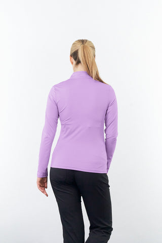 Pure Golf Cove Long Sleeve Zip Top - Lilac