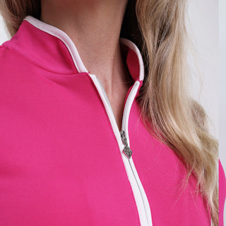 Bloom Ladies Cap Sleeve Polo Shirt - Hot Pink