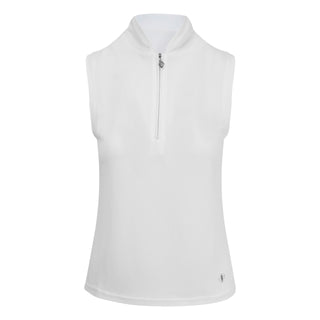 Bloom Ladies Sleeveless Golf Polo Shirt - White