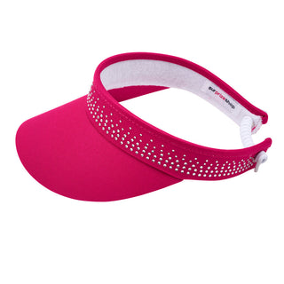 Ladies Golf Crystal Telephone wire golf visor with Ball Marker - Pink