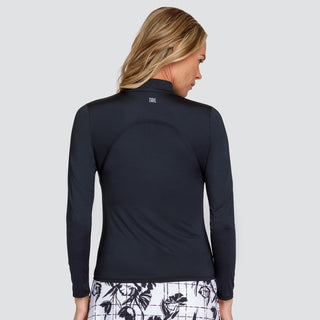 Tail Ladies Golf Amelia Long Sleeve 3/4 Zip Polo - Black