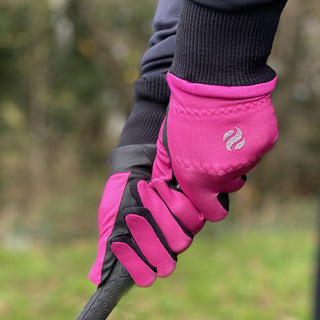 Polar Stretch Pair of Winter Ladies Golf Gloves - Pink