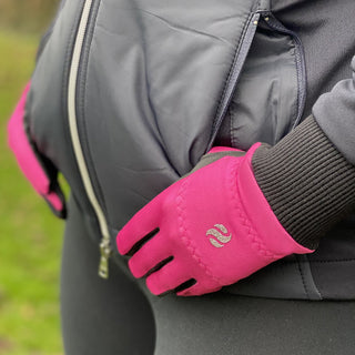 Polar Stretch Pair of Winter Ladies Golf Gloves - Pink