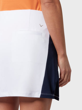 Callaway Golf Ladies Colour Block Pull On White Skorts 40CM - Brilliant White