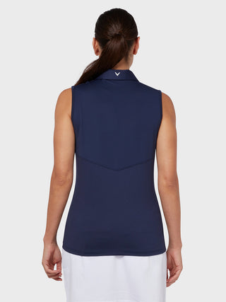Callaway Golf Ladies Shape Shifter Sleeveless Polo - Peacoat